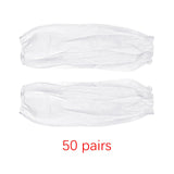 Maxbell 50 Pairs Disposable Oversleeves Arms Sleeves Non Woven Fabric Elastic Straps White