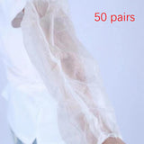 Maxbell 50 Pairs Disposable Oversleeves Arms Sleeves Non Woven Fabric Elastic Straps White