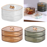 Maxbell 2 Layers Dried Fruit Snack Candy Tray Organizer for Nut Sweets Cookies Clear