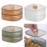 Maxbell 2 Layers Dried Fruit Snack Candy Tray Organizer for Nut Sweets Cookies Clear