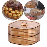 Maxbell 2 Layers Dried Fruit Snack Candy Tray Organizer for Nut Sweets Cookies Champagne
