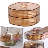 Maxbell 2 Layers Dried Fruit Snack Candy Tray Organizer for Nut Sweets Cookies Champagne