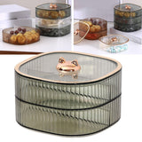 Maxbell 2 Layers Dried Fruit Snack Candy Tray Organizer for Nut Sweets Cookies Green