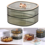 Maxbell 2 Layers Dried Fruit Snack Candy Tray Organizer for Nut Sweets Cookies Green