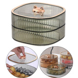 Maxbell 2 Layers Dried Fruit Snack Candy Tray Organizer for Nut Sweets Cookies Green