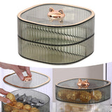 Maxbell 2 Layers Dried Fruit Snack Candy Tray Organizer for Nut Sweets Cookies Green