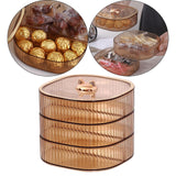Maxbell 3 Layers Dried Fruit Storage Tray Snack Serving Tray for Sweets Champagne