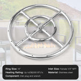 Maxbell Propane Gas Fire Pit DIY Round Gas Fire Pit Patio Gas Regulator 12 inch