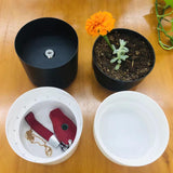Maxbell Creative Flower Pot Money Storage Box Piggy Bank Rust Proof for Yard Garden A