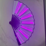 Maxbell LED Folding Fan Supplies Fittings Night Show for Party Christmas Pink