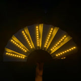 Maxbell LED Folding Fan Supplies Fittings Night Show for Party Christmas Yellow