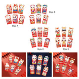 Maxbell 6 Pieces Chinese New Year Red Envelopes Chinese Hongbao Paper for Party Style A