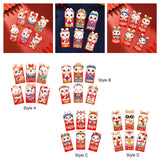 Maxbell 6 Pieces Chinese New Year Red Envelopes Chinese Hongbao Paper for Party Style A