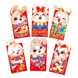 Maxbell 6 Pieces Chinese New Year Red Envelopes Chinese Hongbao Paper for Party Style A