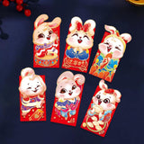 Maxbell 6 Pieces Chinese New Year Red Envelopes Chinese Hongbao Paper for Party Style A