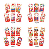 Maxbell 6 Pieces Chinese New Year Red Envelopes Chinese Hongbao Paper for Party Style A