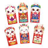 Maxbell 6 Pieces Chinese New Year Red Envelopes Chinese Hongbao Paper for Party Style B