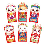 Maxbell 6 Pieces Chinese New Year Red Envelopes Chinese Hongbao Paper for Party Style B