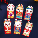 Maxbell 6 Pieces Chinese New Year Red Envelopes Chinese Hongbao Paper for Party Style B