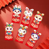 Maxbell 6 Pieces Chinese New Year Red Envelopes Chinese Hongbao Paper for Party Style C