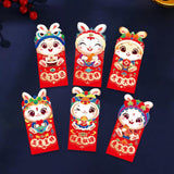 Maxbell 6 Pieces Chinese New Year Red Envelopes Chinese Hongbao Paper for Party Style C