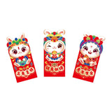 Maxbell 6 Pieces Chinese New Year Red Envelopes Chinese Hongbao Paper for Party Style C