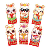 Maxbell 6 Pieces Chinese New Year Red Envelopes Chinese Hongbao Paper for Party Style D