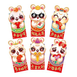 Maxbell 6 Pieces Chinese New Year Red Envelopes Chinese Hongbao Paper for Party Style D