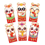 Maxbell 6 Pieces Chinese New Year Red Envelopes Chinese Hongbao Paper for Party Style D