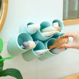 Maxbell Makeup Brush Storage Rack 7 hole Pencil Dispenser for Home Office Kids Blue