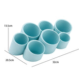 Maxbell Makeup Brush Storage Rack 7 hole Pencil Dispenser for Home Office Kids Blue