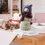 Maxbell Christmas Snowman Sock Hook Scene Layout Accessories for Bedroom Bookshelf B