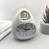Maxbell Creative Table Clock Egg Shaped with Nightlight Wake up for Home Decor White