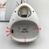 Maxbell Creative Table Clock Egg Shaped with Nightlight Wake up for Home Decor White