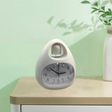 Maxbell Creative Table Clock Egg Shaped with Nightlight Wake up for Home Decor White