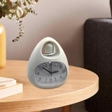 Maxbell Creative Table Clock Egg Shaped with Nightlight Wake up for Home Decor White