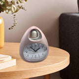 Maxbell Creative Table Clock Egg Shaped with Nightlight Wake up for Home Decor PInk