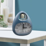 Maxbell Creative Table Clock Egg Shaped with Nightlight Wake up for Home Decor Blue