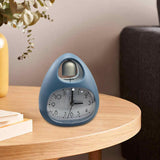 Maxbell Creative Table Clock Egg Shaped with Nightlight Wake up for Home Decor Blue