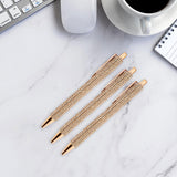 Maxbell 3x Retractable Gel Ink Pens Writing Smoothly Press Pen for Exam Adults Draw Rose Gold