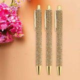 Maxbell 3x Retractable Gel Ink Pens Writing Smoothly Press Pen for Exam Adults Draw Gold