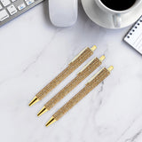 Maxbell 3x Retractable Gel Ink Pens Writing Smoothly Press Pen for Exam Adults Draw Gold