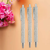 Maxbell 3x Retractable Gel Ink Pens Writing Smoothly Press Pen for Exam Adults Draw Silver