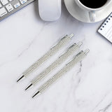 Maxbell 3x Retractable Gel Ink Pens Writing Smoothly Press Pen for Exam Adults Draw Silver