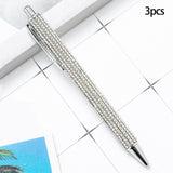 Maxbell 3x Retractable Gel Ink Pens Writing Smoothly Press Pen for Exam Adults Draw Silver