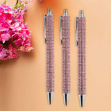 Maxbell 3x Retractable Gel Ink Pens Writing Smoothly Press Pen for Exam Adults Draw Pink