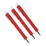 Maxbell 3x Retractable Gel Ink Pens Writing Smoothly Press Pen for Exam Adults Draw Red