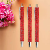 Maxbell 3x Retractable Gel Ink Pens Writing Smoothly Press Pen for Exam Adults Draw Red