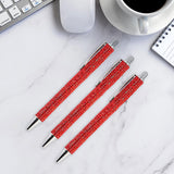 Maxbell 3x Retractable Gel Ink Pens Writing Smoothly Press Pen for Exam Adults Draw Red