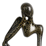 Maxbell Modern Abstract Thinker Statue Collectible for Home Living Room Decoration Black Left L